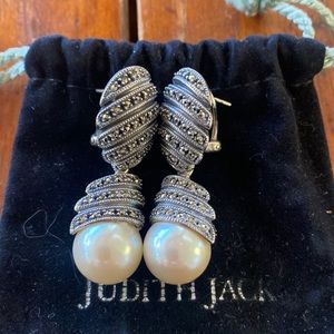 Judith Jack drop pearl earrings